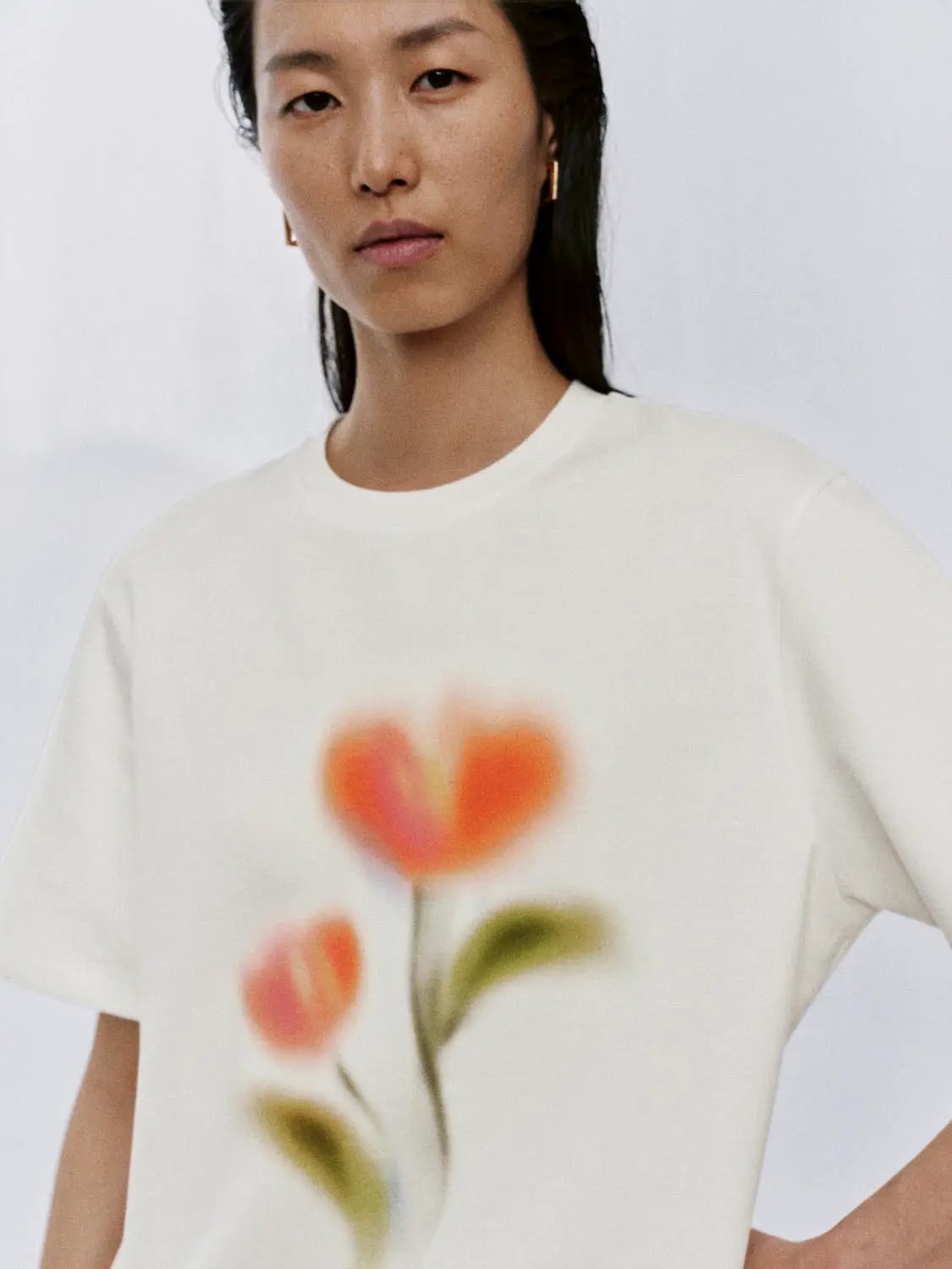 Cotton Blend Floral Print Short Sleeve T Shirt - Image 3