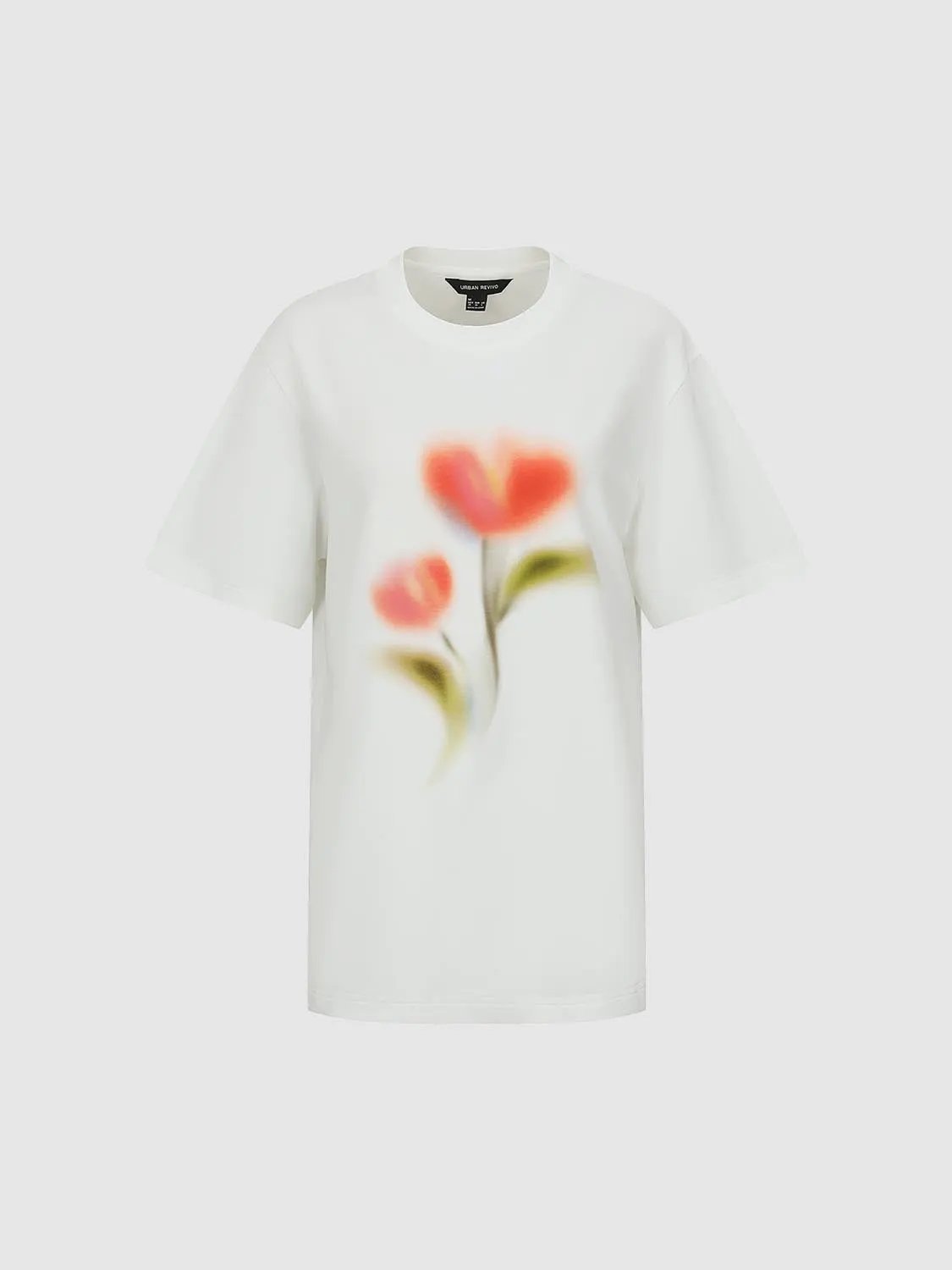 Cotton Blend Floral Print Short Sleeve T Shirt - Image 7
