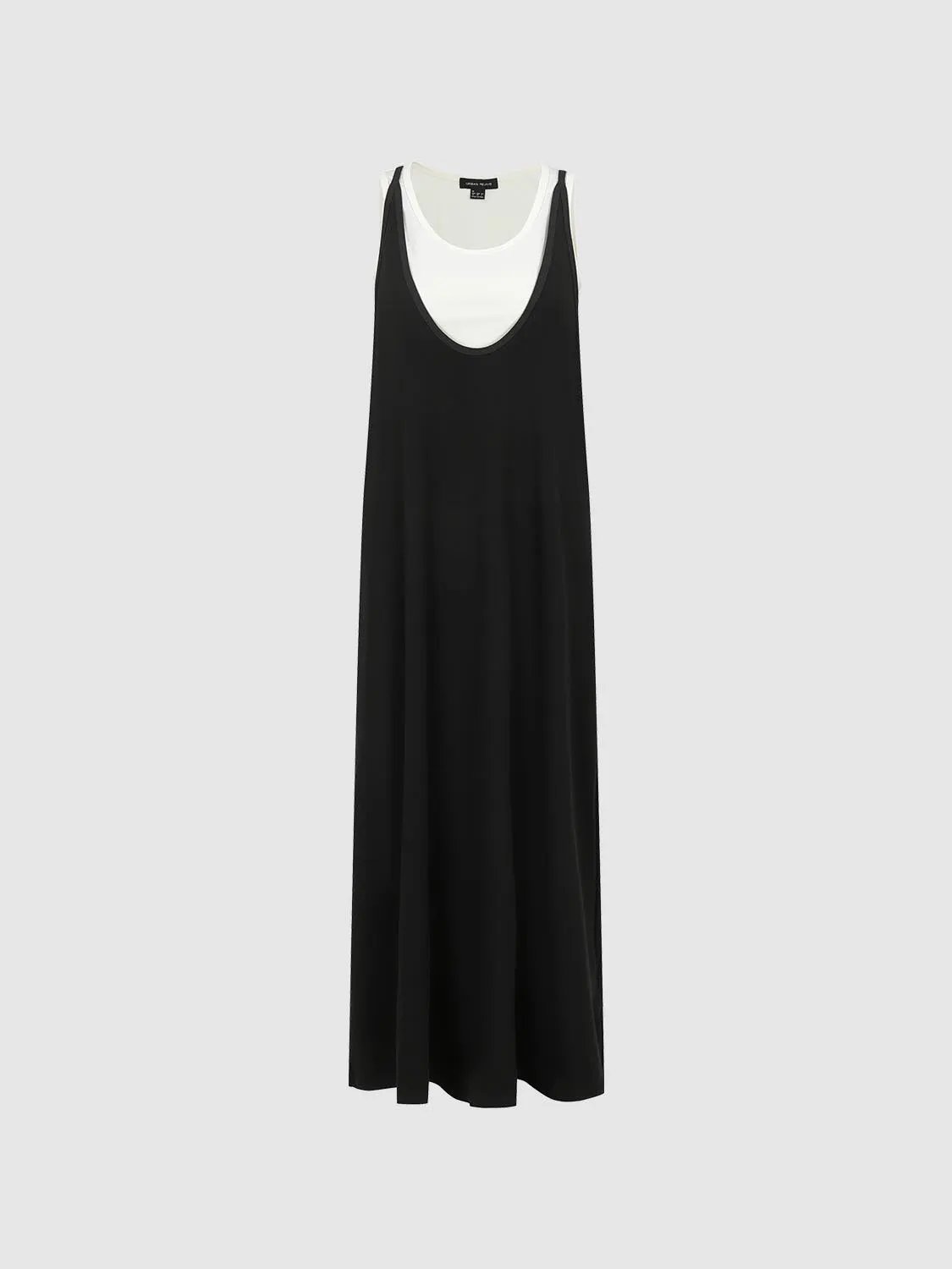 2 In 1 Sleeveless A Line Viscose Cotton Blend Midi Dress - Image 7