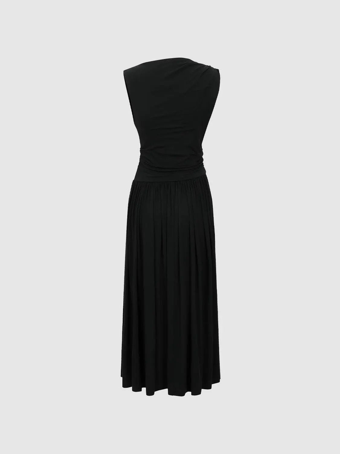 Elegant Pleated Sleeveless A-Line Midi Dresses - Image 2