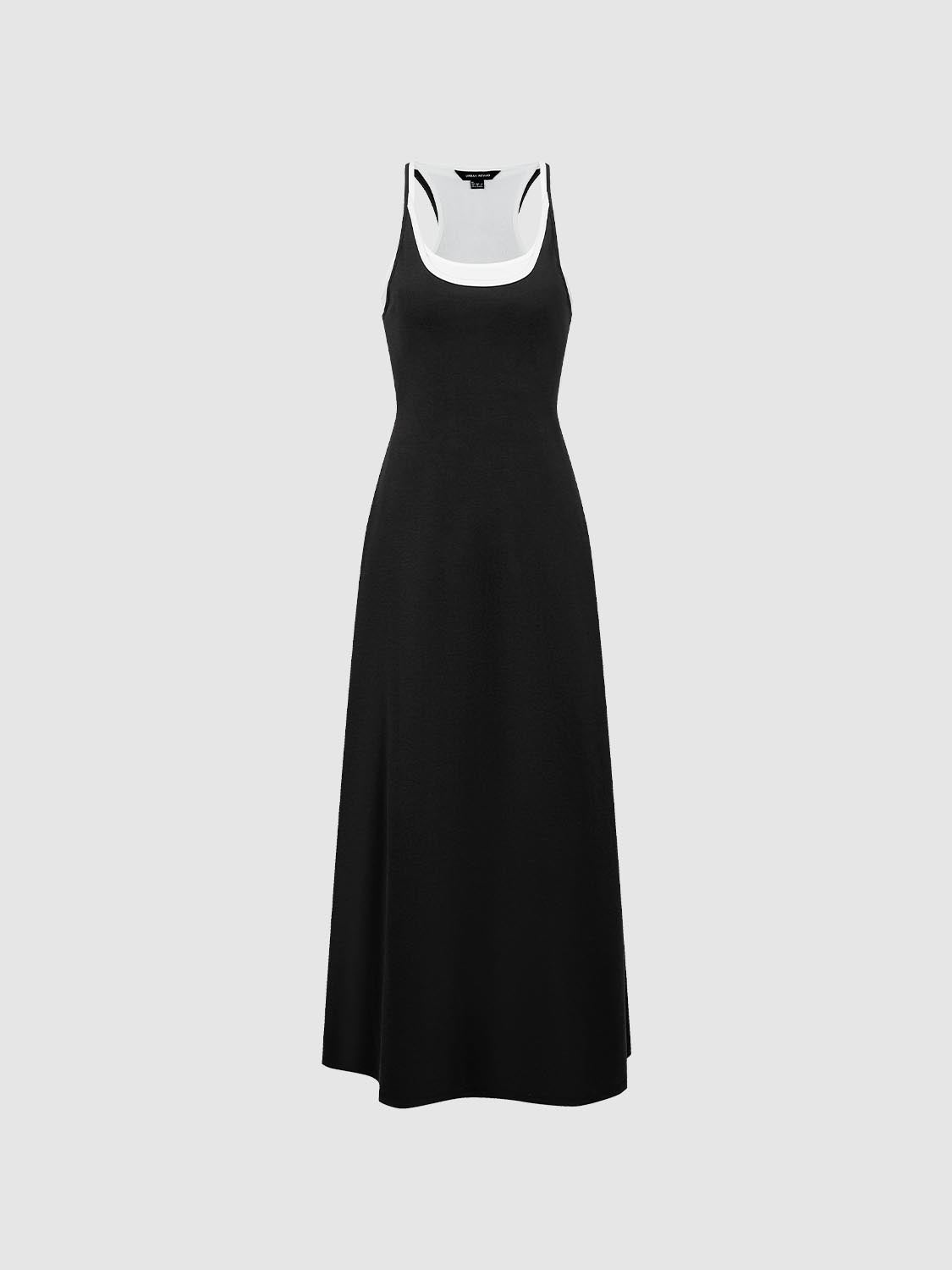 Cotton Blend Strappy A LineMidi Two In One Dresses - Image 15