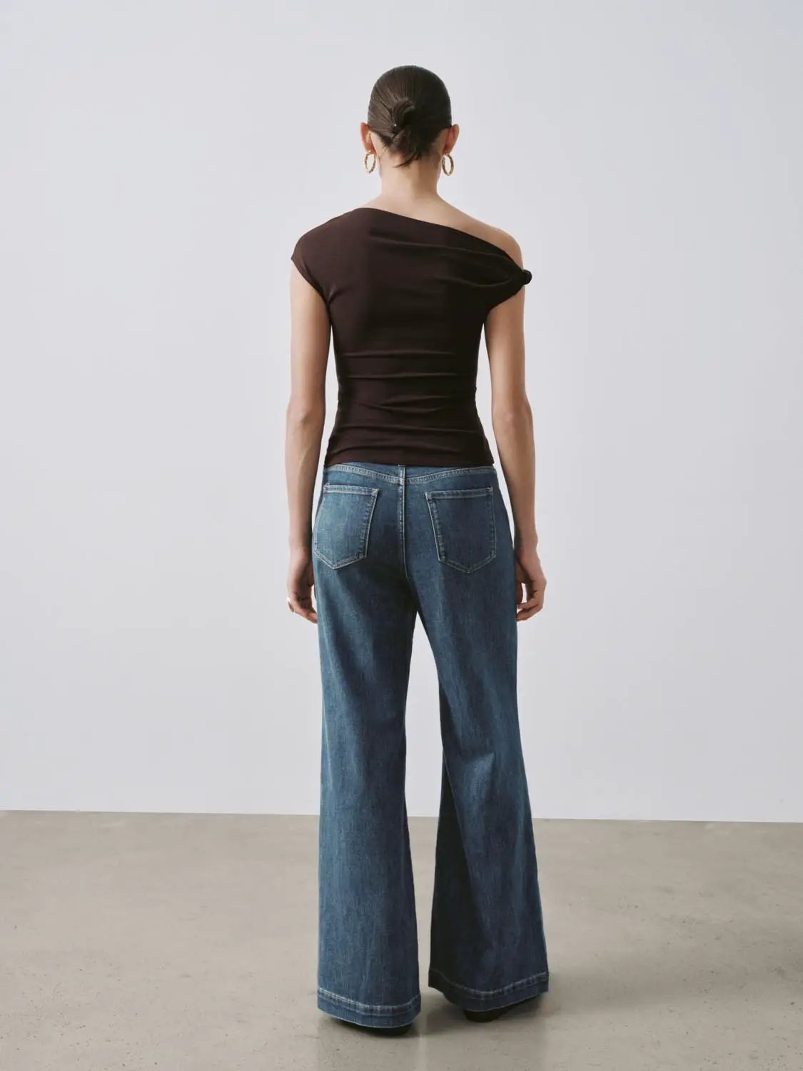 One Shoulder Ruched Cotton Blend T Shirt - Image 8