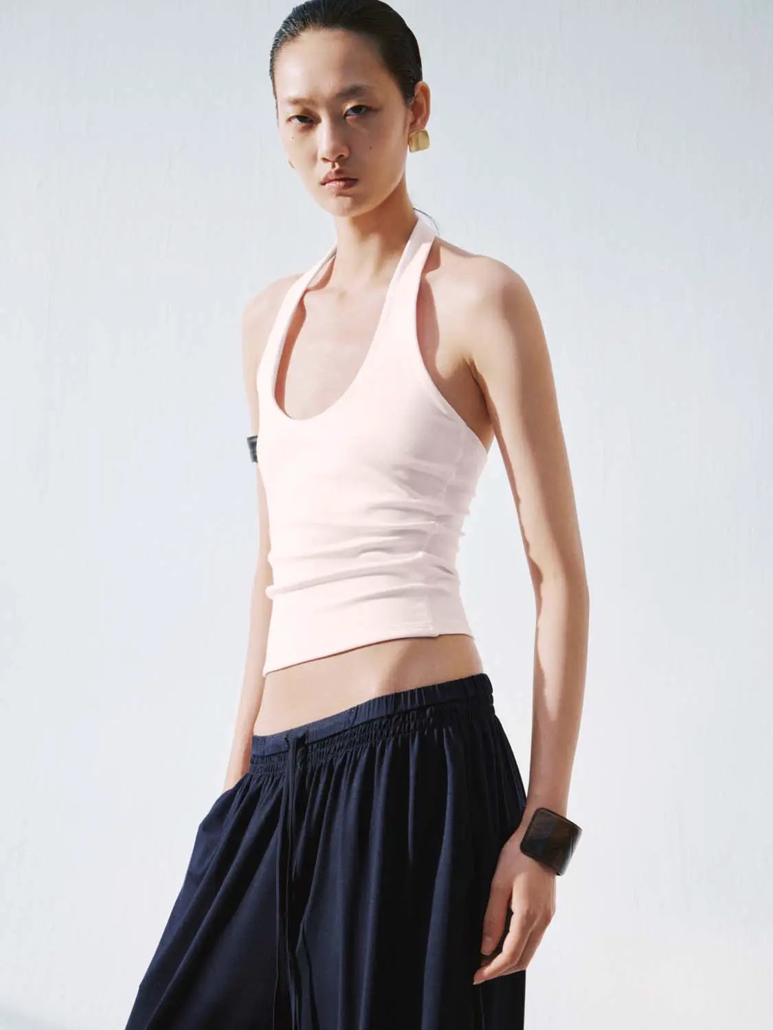 Soft Cotton Blend Halter Neck Lightweight Tank Top - Image 20