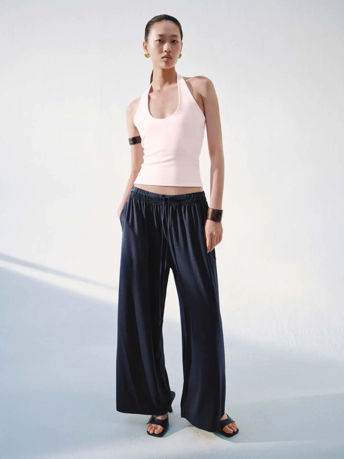 Soft Cotton Blend Halter Neck Lightweight Tank Top - Image 23