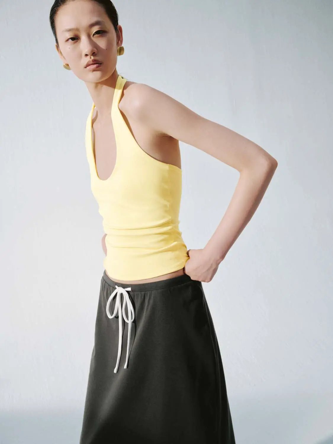 Soft Cotton Blend Halter Neck Lightweight Tank Top - Image 34