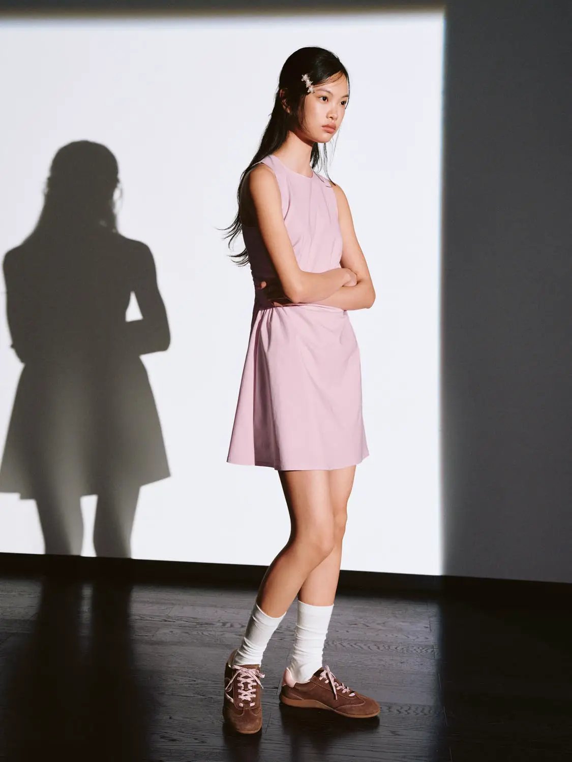 Viscose Blend Ruched Waist Sleeveless A Line Dresses - Image 7