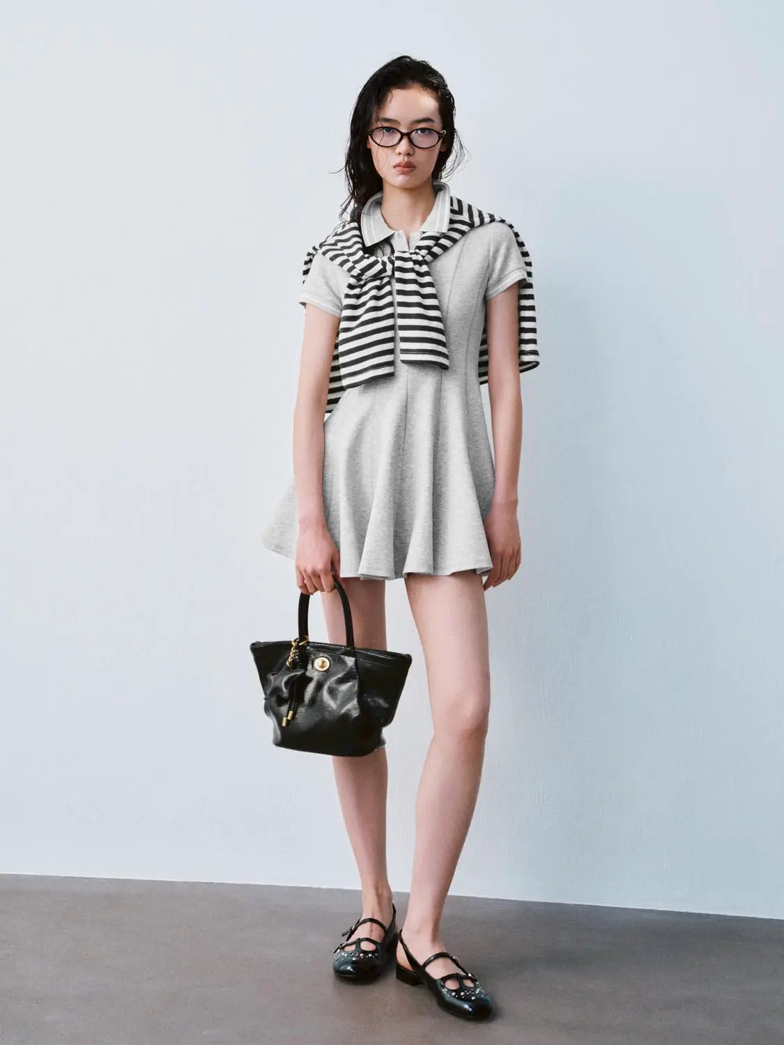 Polo Neck Short Sleeve A Line With Stretch Dresses - Image 5