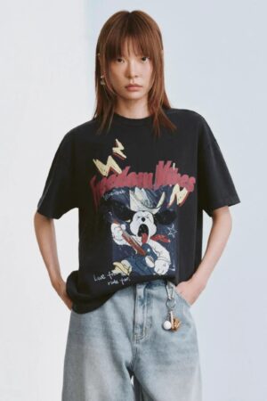 Printed Loose Fit T Shirts With Subtle Stretch Fabric