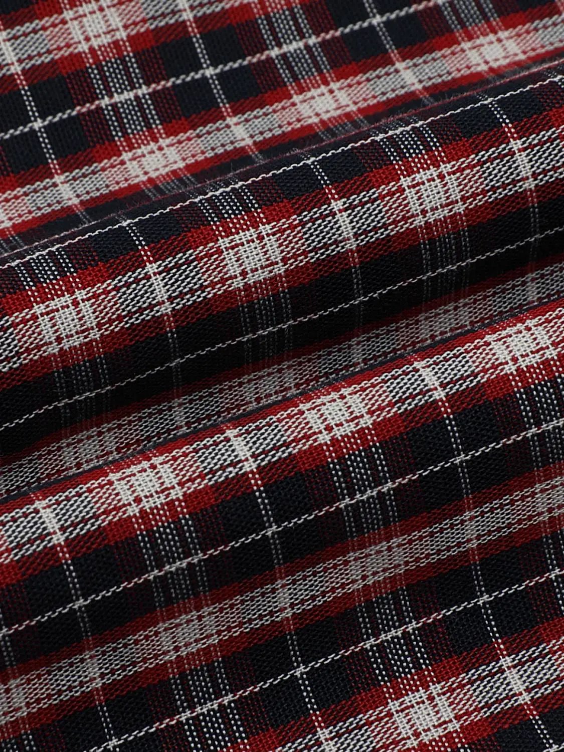 Cotton Contrast Check Drawstring Wide Leg Pants - Image 8