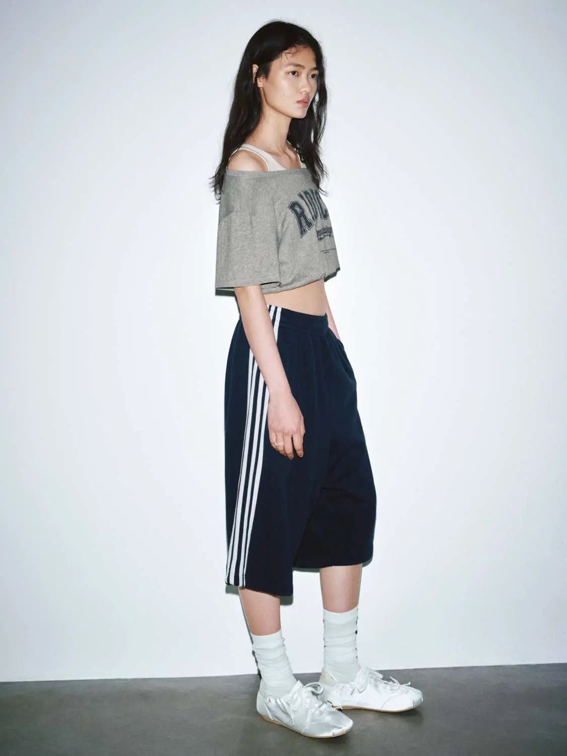 Cotton Blend Contrast Stripe Wide Leg Pants - Image 14